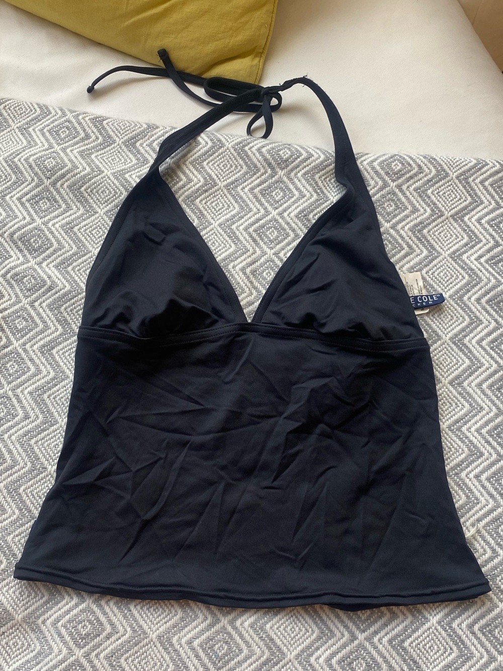 Anne Cole black halter tankini swim top size medium